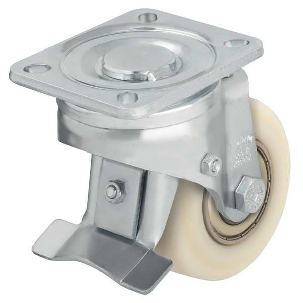 Swivel Plate Caster, Nylon, 3-1/8 in., 1540 lb.