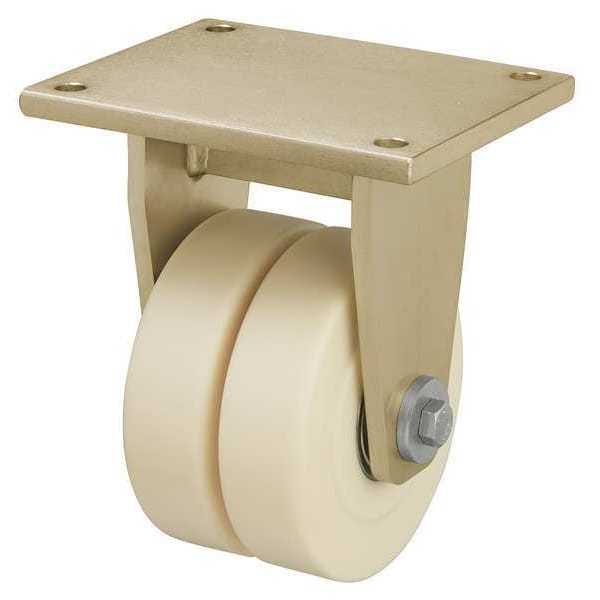 Dual Whl Caster, Rigd, Nylon, 5 in, 7940 lb.