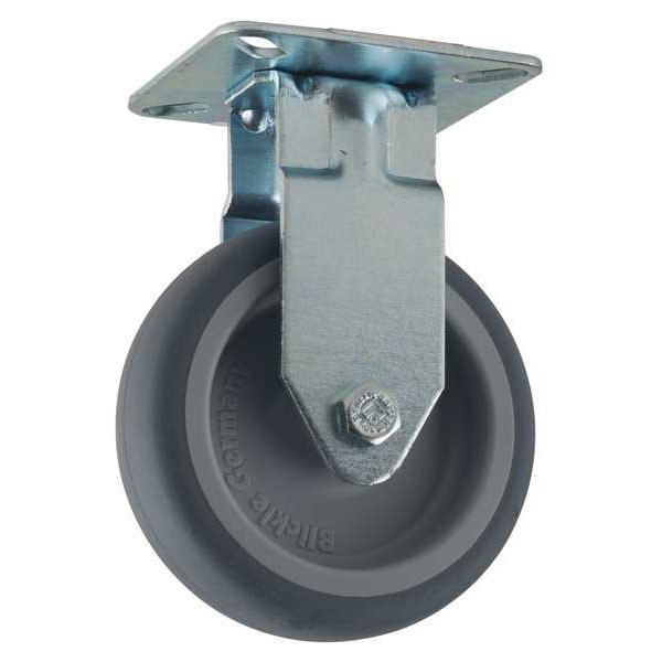 Rgd Plate Caster, Therm Rubr, 3 in, 165 lb.