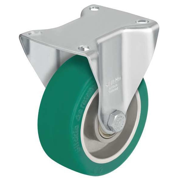 Rgd Plate Caster, Polyurethan, 4 in, 660 lb