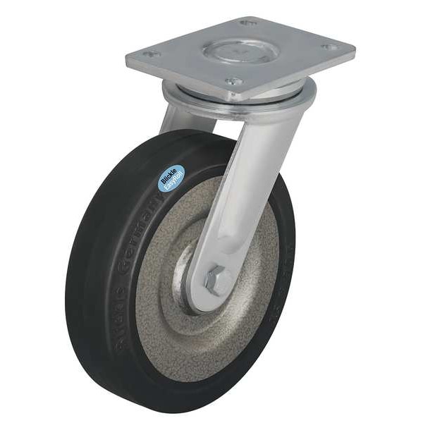 Swivel Plate Caster, Rubber, 5 in., 700 lb.