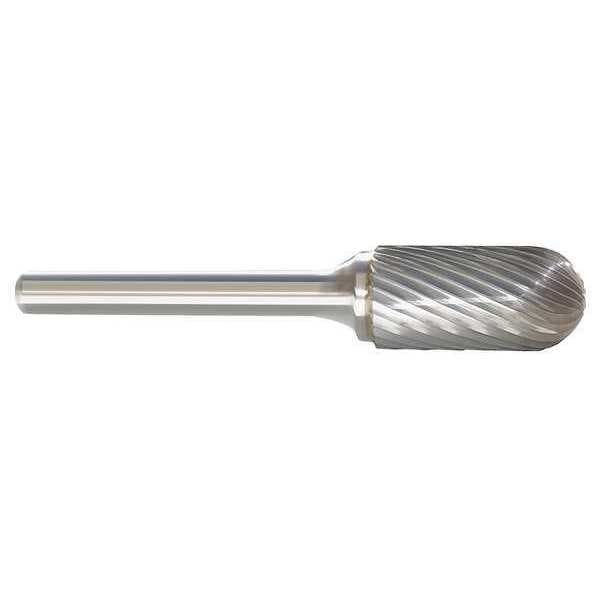 Carbide Bur, Radius End, 1 In, 1/4 Shank
