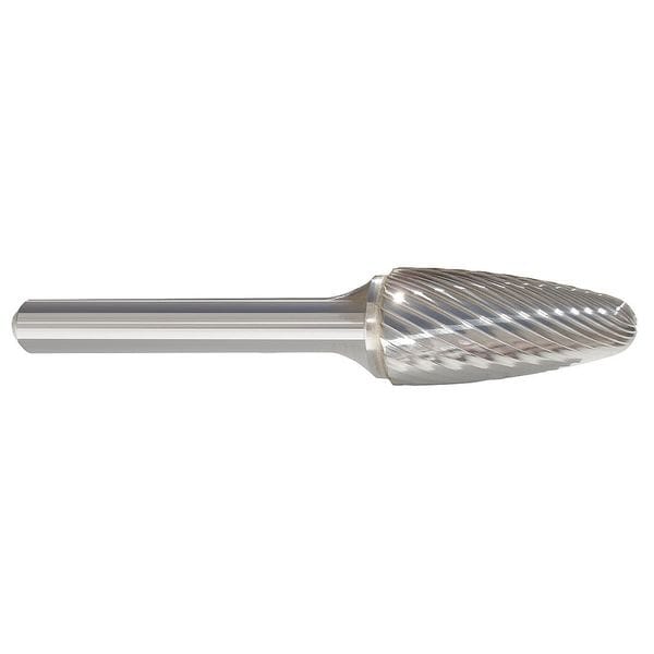 Carbide Bur, Tree, 1/2 In, 1/4 Shank