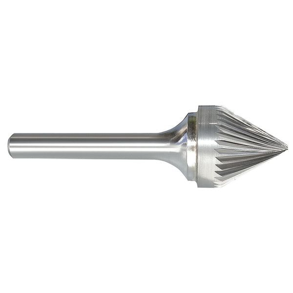 Carbide Bur, Cone, 1 In, 1/4 Shank