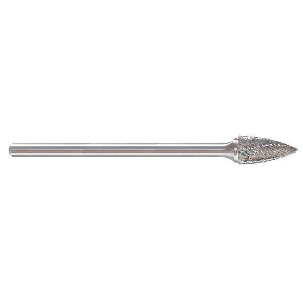 Carbide Bur, Flame, 1/2 In, 1/4 Shank