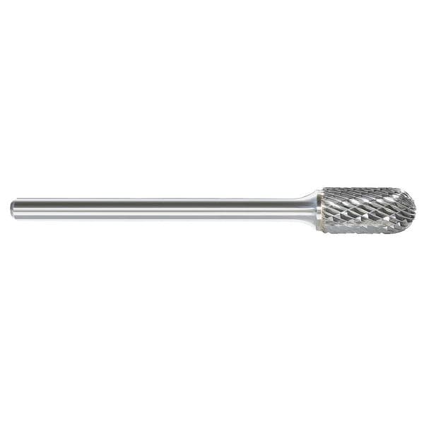 Carbide Bur, Radius End, 1/2 In, 1/4 Shank
