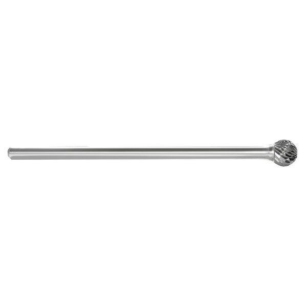 Carbide Bur, Ball Shape, 1/2 In, 1/4 Shank