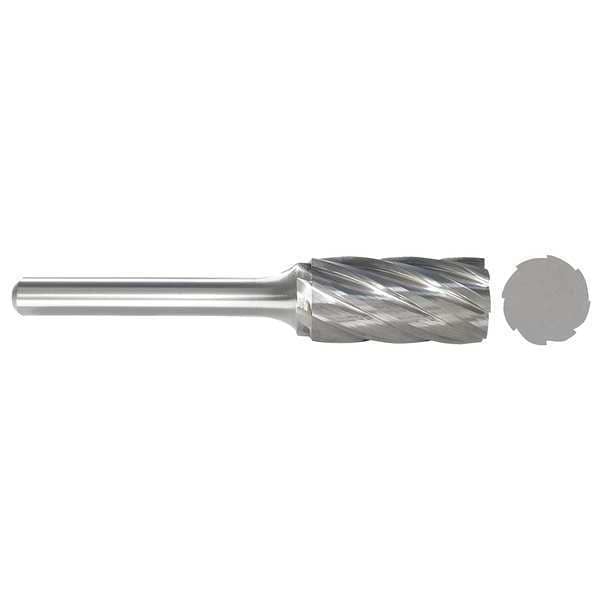 Carbide Bur, Cylinder, 1/2 In, 1/4 Shank