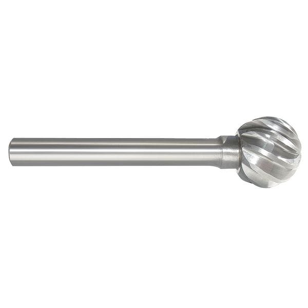 Carbide Bur, Ball Shape, 1/2 In, 1/4 Shank
