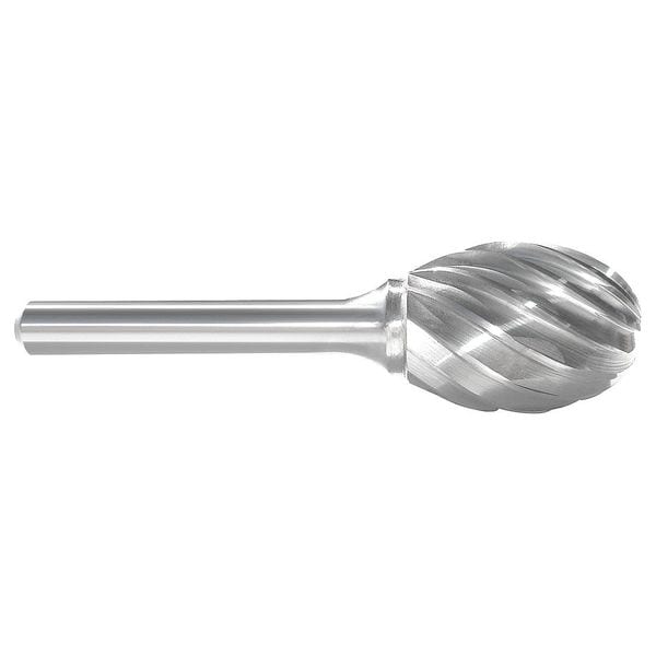 Carbide Bur, Oval, 1/2 In, 1/4 Shank