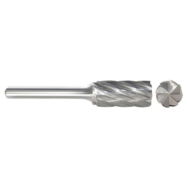 Carbide Bur, End Cut, 1/2 In, 1/4 Shank