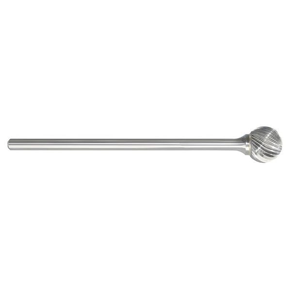 Carbide Bur, Ball Shape, 1/2 In, 1/4 Shank