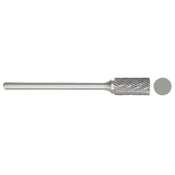 Carbide Bur, Cylinder, 1/2 In, 1/4 Shank