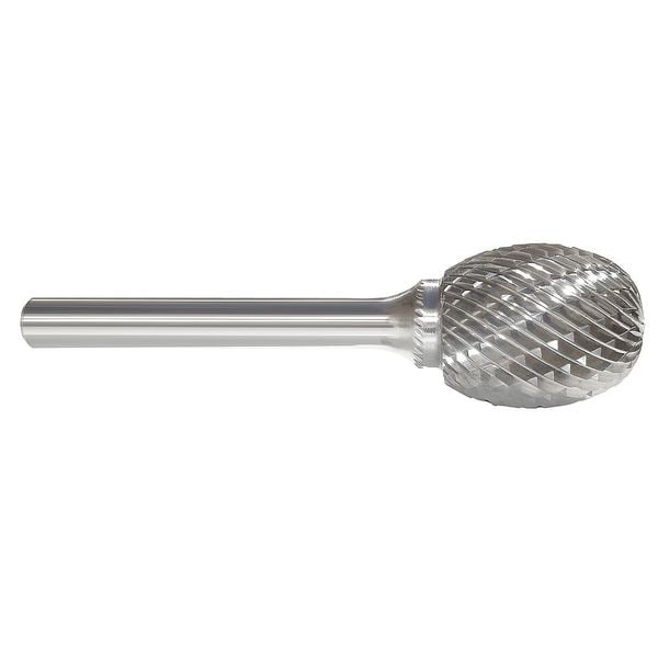 Carbide Bur, Oval, 1/2 In, 1/4 Shank