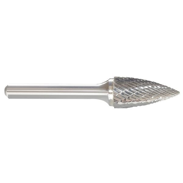 Carbide Bur, Flame, 1/2 In, 1/4 Shank