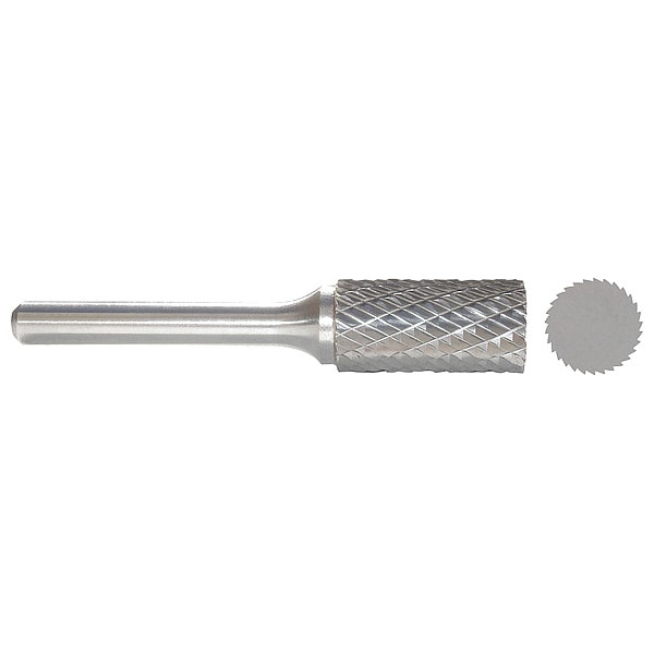 Carbide Bur, Cylinder, 1 In, 1/4 Shank
