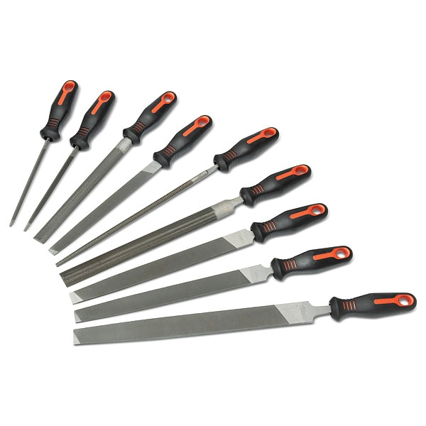 9 Piece 6", 8", 10" & 12" Maintenance File Set with Ergonomic Handles