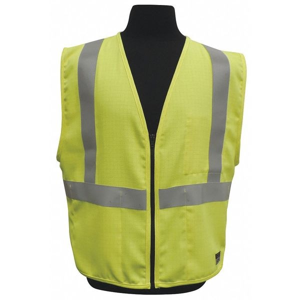 Large Class 2 Flame Resistant High Visibility Vest, Lime
