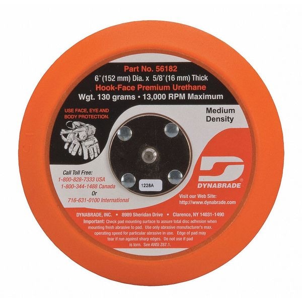 Non-Vacuum, Disc Pad, Hook Face, 6"