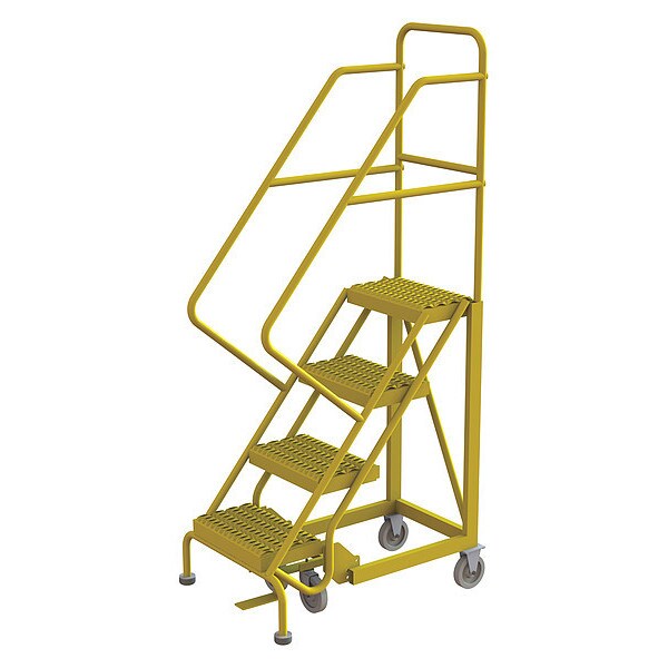 Rolling Ladder, Steel, Safety Angle, 4-Step