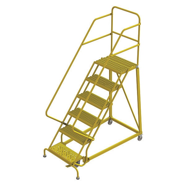 Rolling Ladder, Steel, Safety Angle, 6-Step
