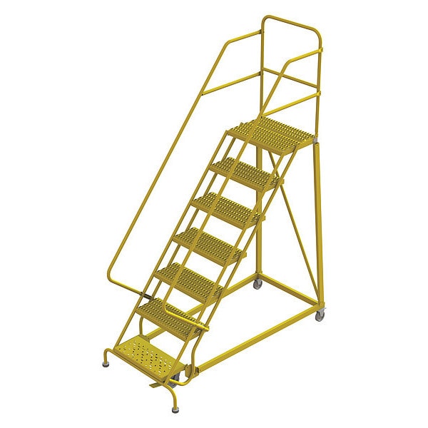Rolling Ladder, Steel, Safety Angle, 7-Step