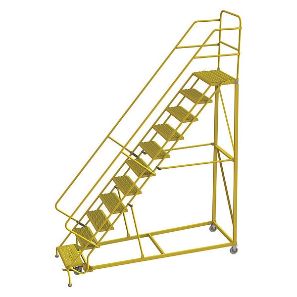 Rollng Ladder, Steel, Safety Angle, 11-Step
