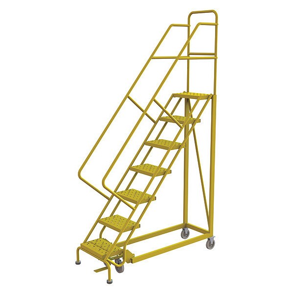 Rolling Ladder, Steel, Safety Angle, 7-Step