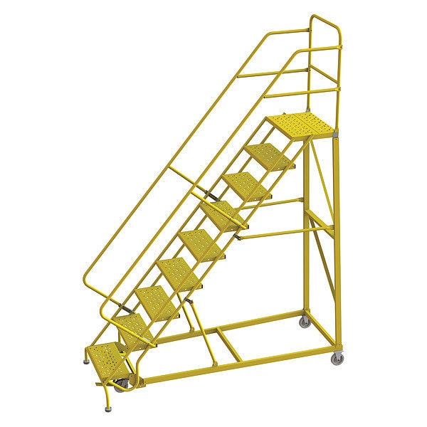 Rolling Ladder, Steel, Safety Angle, 9-Step