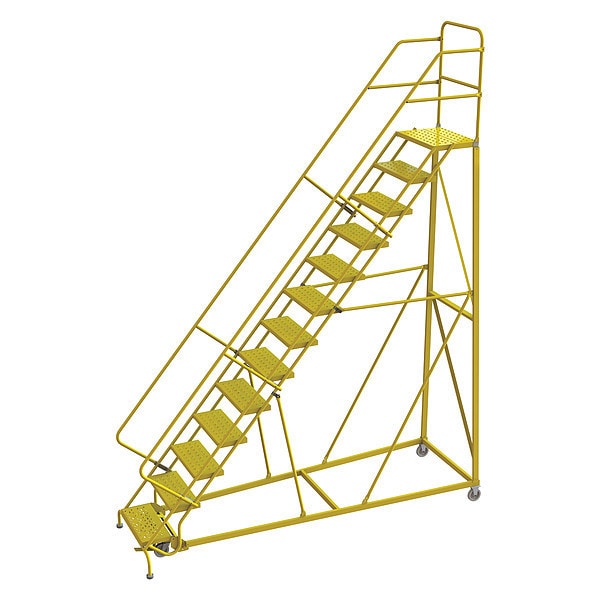Rollng Ladder, Steel, Safety Angle, 13-Step