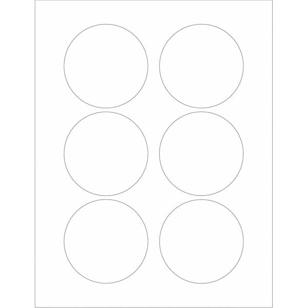 Tape Logic Glossy White Circle Laser Labels, 3", Glossy White, PK600