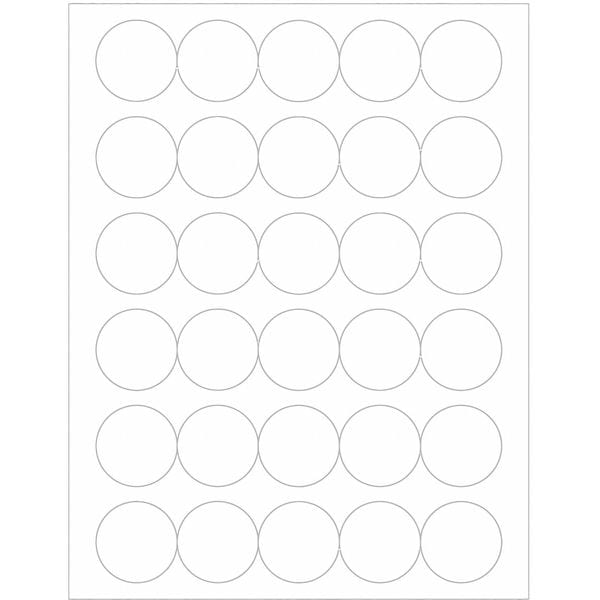 Tape Logic Glossy White Circle Laser Labels, 1 1/2", Glossy White, PK3000