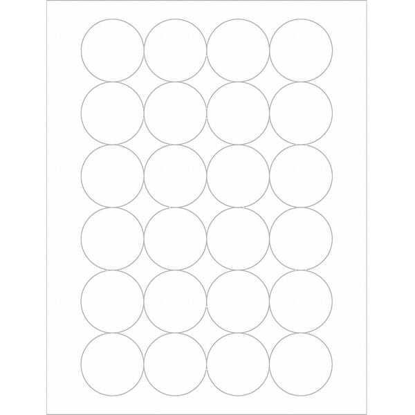 Tape Logic Circle Laser Labels, 1 2/3", White, PK2400