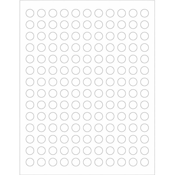 Tape Logic Circle Laser Labels, 1/2", White, PK15400
