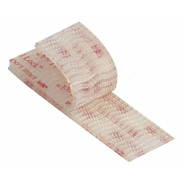Reclosable Fastener, Acrylic Adhesive, 150 ft, 1 in W, Clear, 2 PK