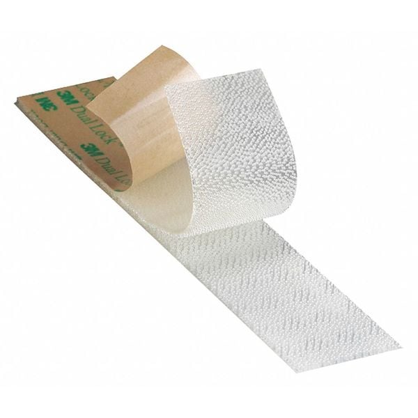 Reclosable Fastener, Acrylic Adhesive, 150 ft, 5/8 in W, Clear, 3 PK