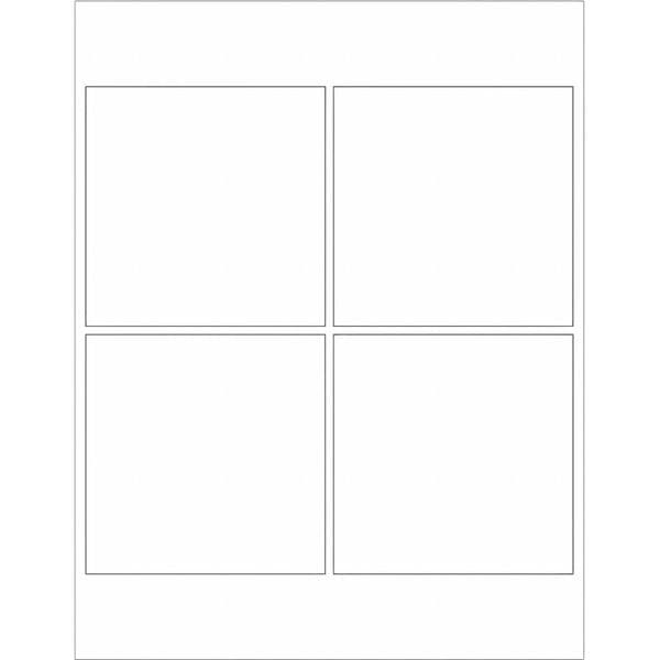 Tape Logic Weather-Resistant Laser Labels, 4" x 4", White, PK400