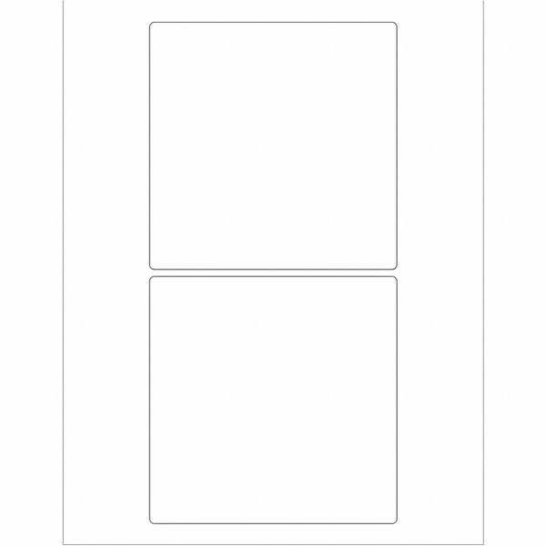 Tape Logic Rectangular Laser Labels, 5" x 5", White, PK200