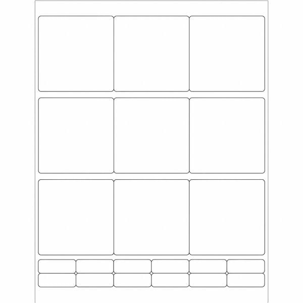 Tape Logic Rectangular Laser Labels, 2 3/4" x 2 3/4", Glossy White, PK900
