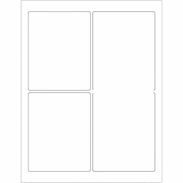 Tape Logic Rectangular Laser Labels, 3 3/4" x 4 3/4", White, PK400