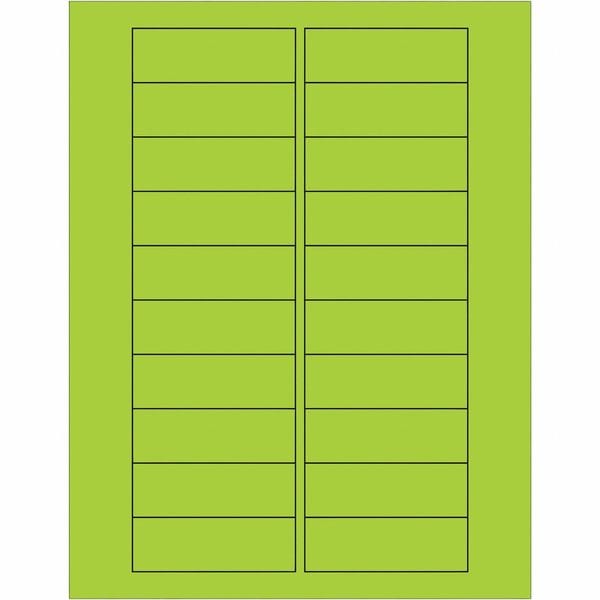 Tape Logic Rectangle Laser Labels, 3" x 1", Fluorescent Green, PK2000