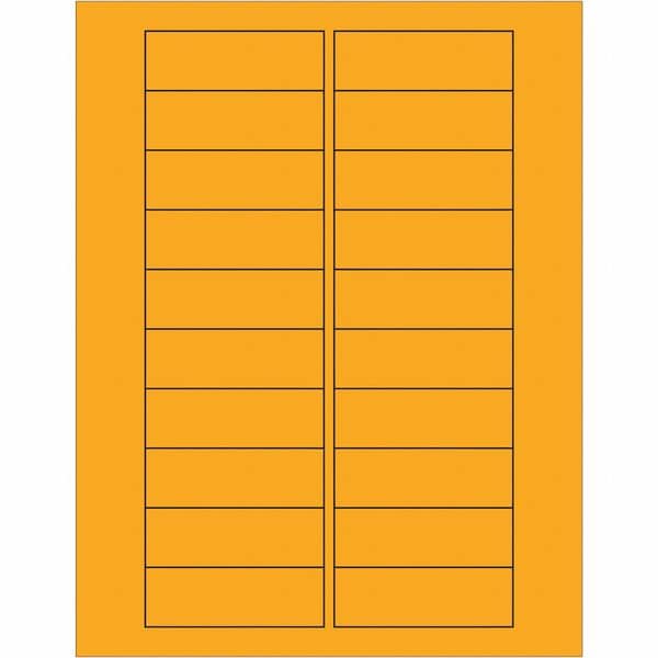 Tape Logic Rectangle Laser Labels, 3" x 1", Fluorescent Orange, PK2000
