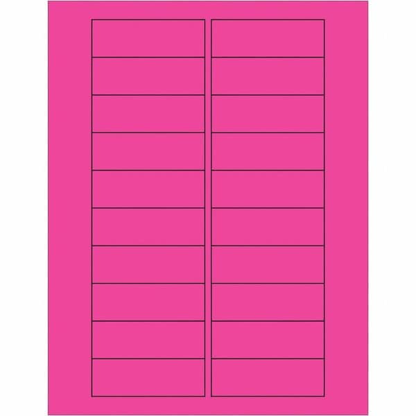 Tape Logic Rectangle Laser Labels, 3" x 1", Fluorescent Pink, PK2000