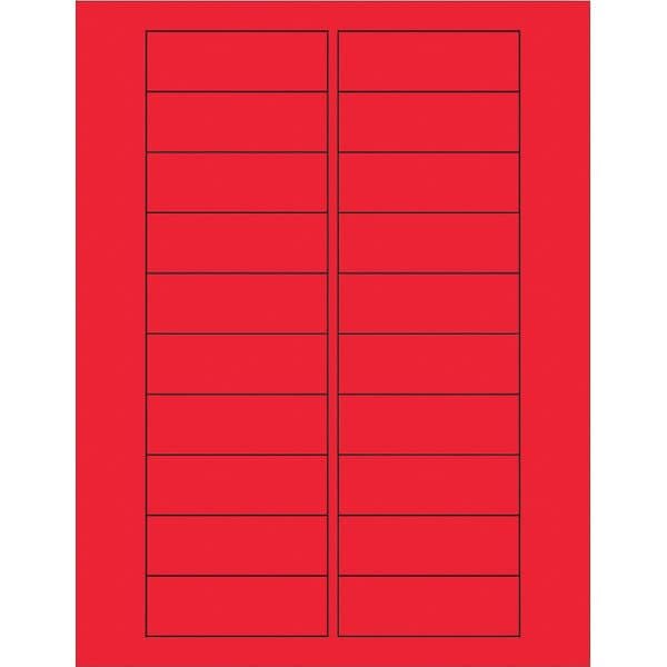 Tape Logic Rectangle Laser Labels, 3" x 1", Fluorescent Red, PK2000