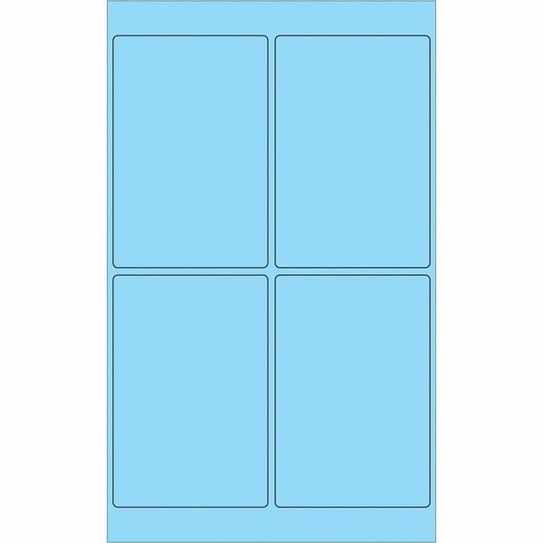 Tape Logic Rectangle Laser Labels, 4" x 6", Pastel Blue, PK400