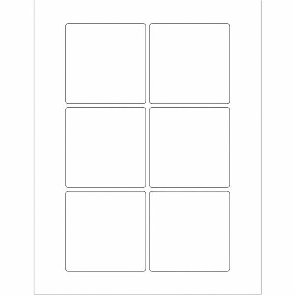 Tape Logic Rectangular Laser Labels, 3" x 3", White, PK600
