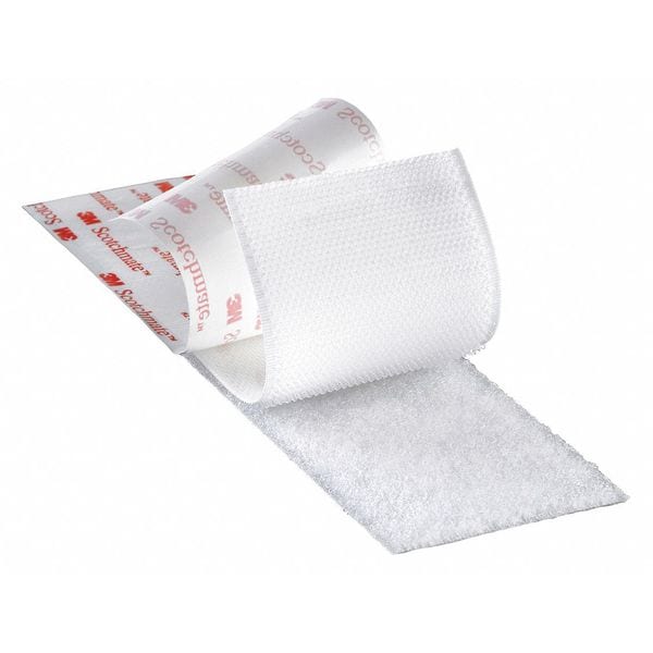 Reclosable Fastener, Acrylic Adhesive, 150 ft, 1 in W, White, 3 PK