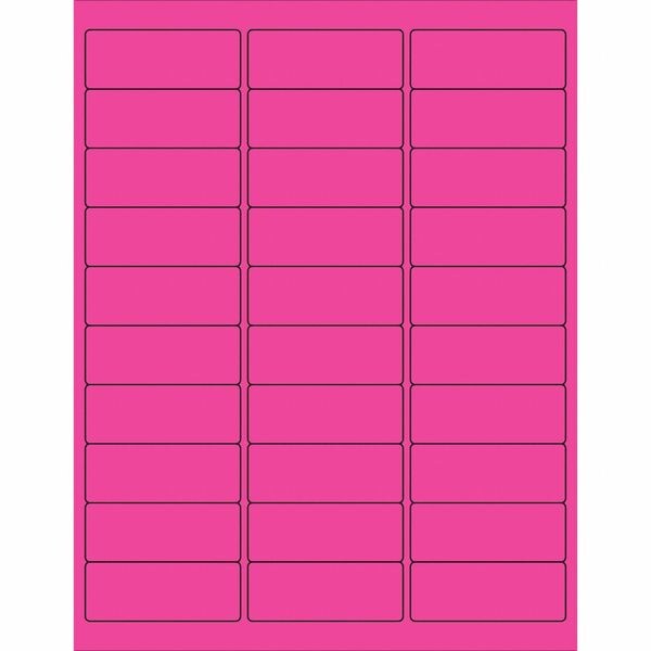 Tape Logic Removable Rectangle Laser Labels, 2 5/8" x 1", Fluorescent Pink, PK3000