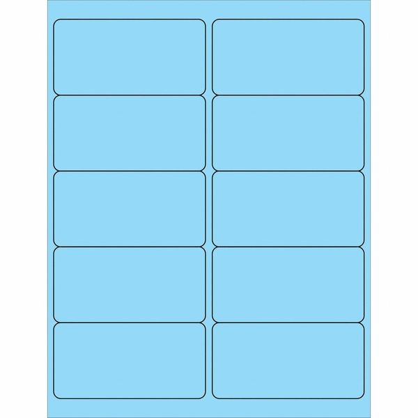 Tape Logic Removable Rectangle Laser Labels, 4" x 2", Pastel Blue, PK1000