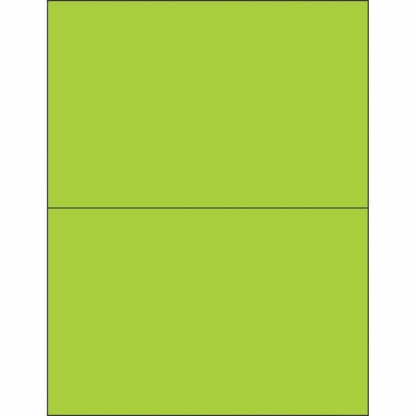 Tape Logic Removable Rectangle Laser Labels, 8 1/2" x 5 1/2", Fluorescent Green, PK200
